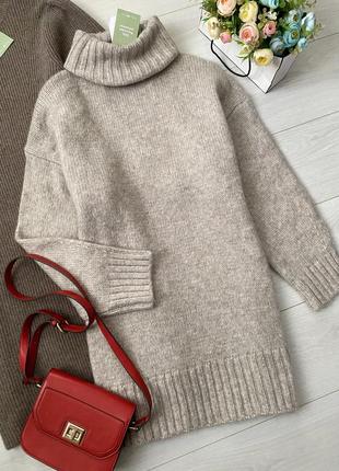 Теплое платье-свитер h&m, размер l