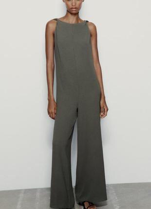 Струящийся комбинезон с узлом от zara, размер s