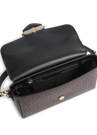 Сумка michael kors fleur shoulder bag canvas black оригинал!! на подарок подарок!3 фото