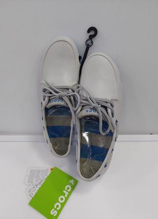 Crocs beach line boat shoe grey blue1 фото