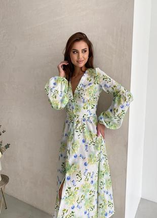 Хлопковое платье в цветы
