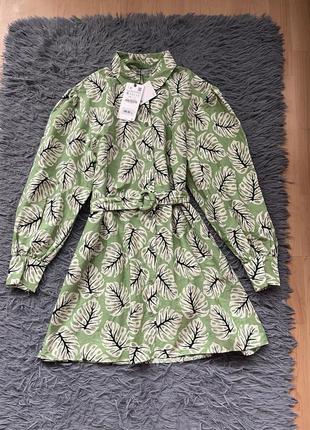 Нова бавовняна сукня сорочка zara