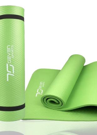 Килимок для йоги та фітнесу 7sports nbr yoga mat+ mts-3 (180*60*1.5см.) зелений8 фото