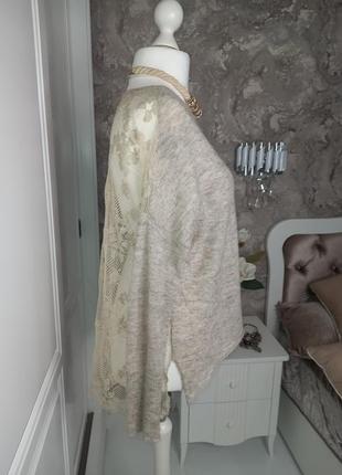 Кофта блуза альпака кружевна нарядна3 фото