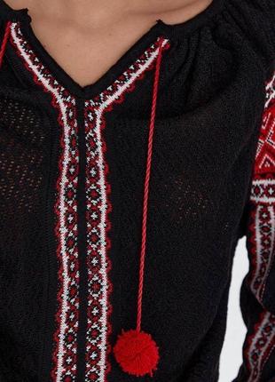Рубашка вышиванка с орнаментом,производитель: туреченица, украинская символика,патриотическая рубашка, черный и белый2 фото