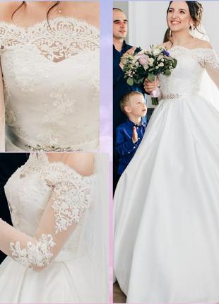 Весільне плаття, весільна сукня, весільне плаття, атласне7 фото