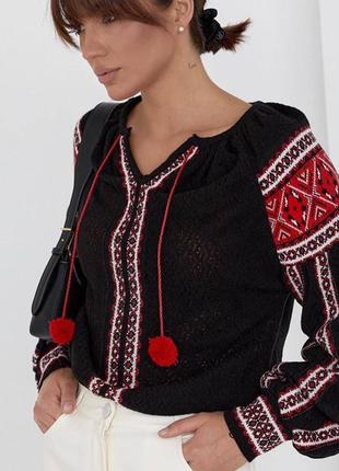 Рубашка вышиванка с орнаментом,производитель: туреченица, украинская символика,патриотическая рубашка, черный и белый7 фото