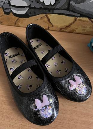 Туфлі чорні блискучі disney minnie