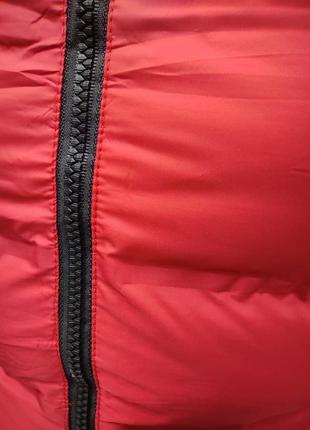 Мужская утепленная куртка съемный капюшон, красная3 фото