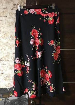 Роскошная натуральная юбка в цветочный принт,германия2 фото
