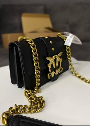 Сумка сумочка pinko mini love bag one simply black / gold2 фото