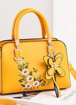 Женская мини сумочка с вышивкой цветами, маленькая женская сумка с цветочками5 фото