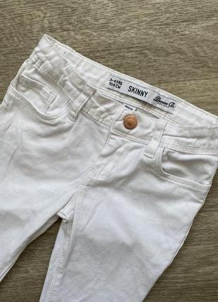 Стильные белоснежные скинни на девочку джинсы штаны 3-4 104 denim co2 фото