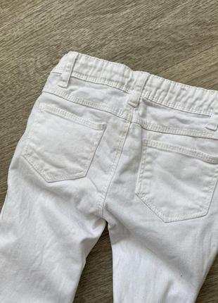 Стильные белоснежные скинни на девочку джинсы штаны 3-4 104 denim co5 фото