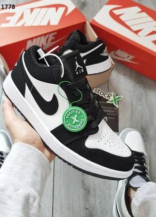 Кросівки nike air jordan 1 low чорно-білі