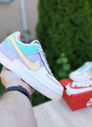Nike air force 1 shadow ivory 🆕 жіночі кросівки найк 🆕 фіолетовий/білий9 фото