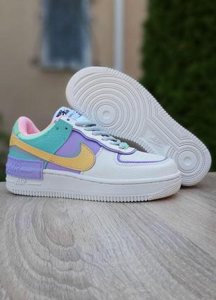 Nike air force 1 shadow ivory 🆕 жіночі кросівки найк 🆕 фіолетовий/білий5 фото
