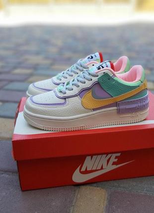 Nike air force 1 shadow ivory 🆕 жіночі кросівки найк 🆕 фіолетовий/білий8 фото