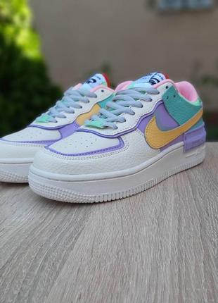 Nike air force 1 shadow ivory 🆕 жіночі кросівки найк 🆕 фіолетовий/білий4 фото