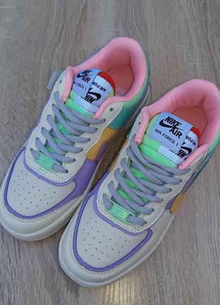 Nike air force 1 shadow ivory 🆕 жіночі кросівки найк 🆕 фіолетовий/білий6 фото