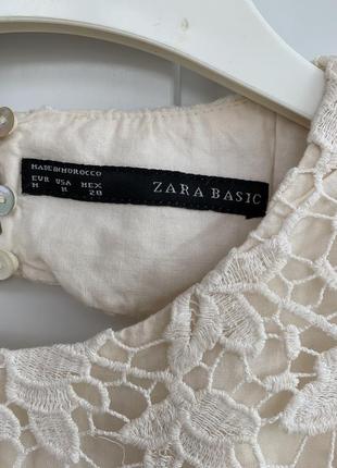 Распродажа zara красивое молочное  платье с шитьем размер м7 фото