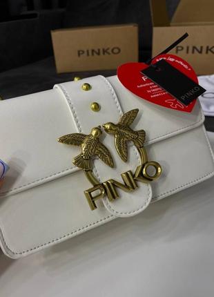 Сумка сумочка pinko mini love bag one simply white / gold