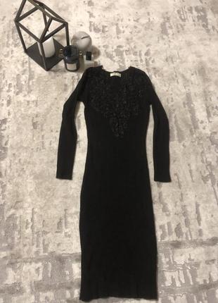 Платье миди рубчик