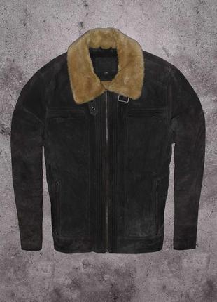 Manor fur leather jacket (мужская зимняя кожаная куртка на меху )1 фото