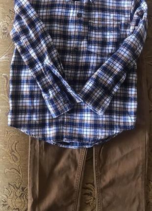 Набор костюм рубашка фланельта джинсы 4т