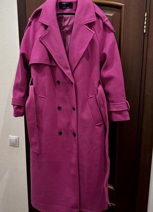 Пальто розовое, фуксия2 фото
