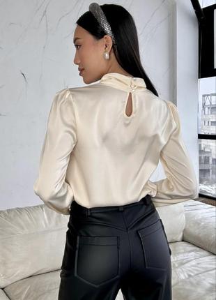 Шелковая блуза со стойкой арт. 213142 фото