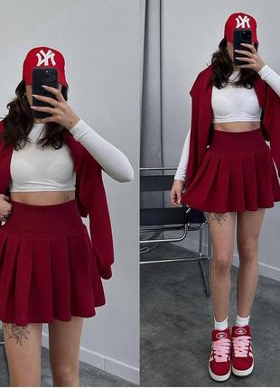 Люксовый женский комплект свитшот и юбка мини комплект качественный базовый2 фото