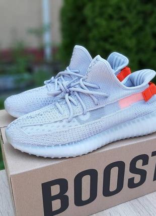 Adidas yeezy boost 350 🆕 женские кроссовки адидас изи🆕 серый/оранжевый7 фото