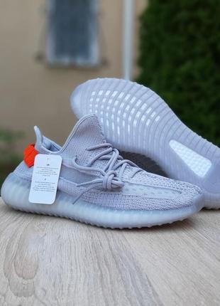 Adidas yeezy boost 350 🆕 женские кроссовки адидас изи🆕 серый/оранжевый2 фото