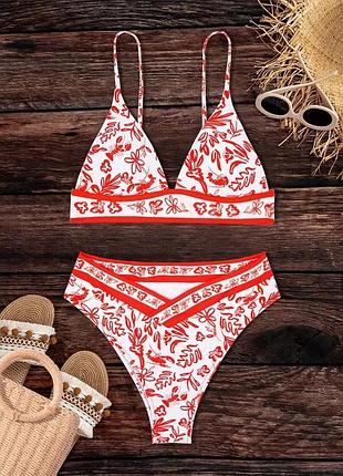 Купальник висока посадка.роздільний купальник топом.купальник завищена талія.бікіні2 фото