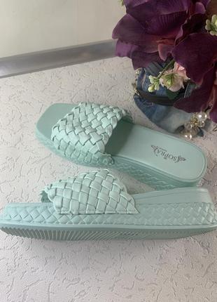 Шлепанцы женские цвет мята 38 размер3 фото