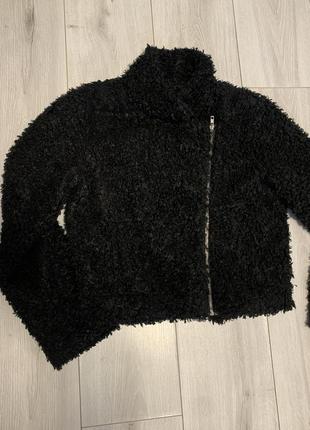 Куртка жіноча чорна пухнаста xs-s2 фото