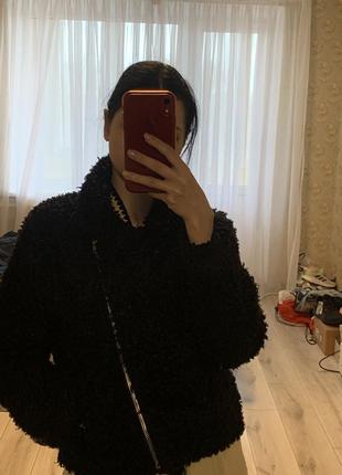 Куртка жіноча чорна пухнаста xs-s5 фото