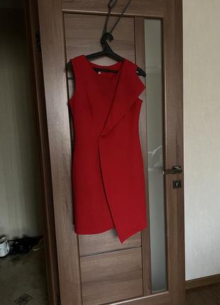 Стильная нарядная красное платье в стиле платье пиджак размер m  l-xl7 фото