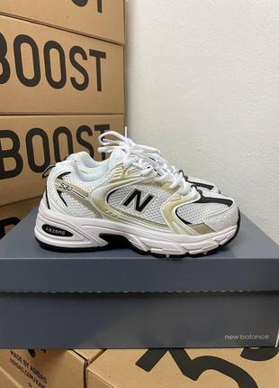 New balance white gold black lux quality женские кроссовки консульт белое золото сетка