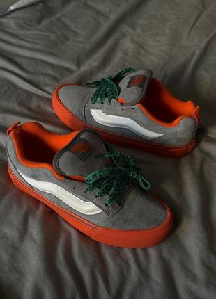 👟 кеди vans old shool knu grey orange white / наложка bs👟3 фото