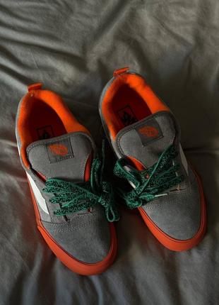 👟 кеди vans old shool knu grey orange white / наложка bs👟7 фото