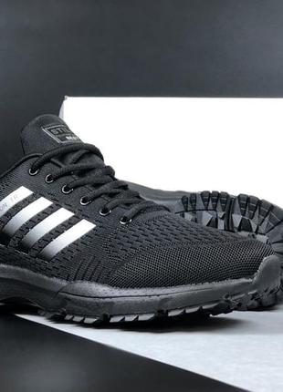 Adidas stilli marathon tr кросівки чоловічі адідас марафон великани великі розміри весняні літні демісезонні текстильні сітка легкі  чорні з білим