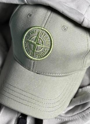 Кепка stone island хаки бейсболка мужская / женская1 фото