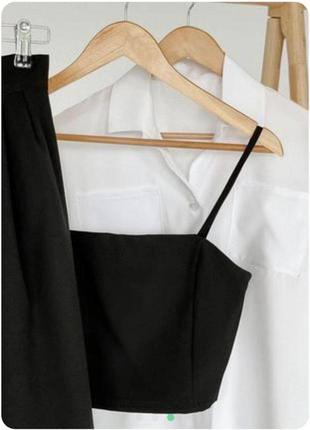 Готовый лук❤️‍🔥 брюки + блузка + топ стильный классический комплект деловой женский костюм5 фото