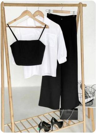 Готовый лук❤️‍🔥 брюки + блузка + топ стильный классический комплект деловой женский костюм7 фото