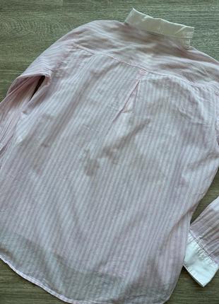 Стильная легкая удлиненная розовая хлопковая рубашка с пуговицами yessica 38/m8 фото