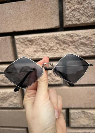 Окуляри сонячні ромби, сонцезахисні окуляри ромб срібна оправ2 фото