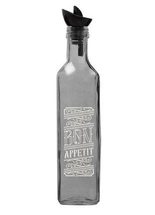 Пляшка для олії herevin transparent grey white bon appetit 0.5 л (151431-146)