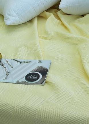 Покривало плед піке "клітинка" жовтий